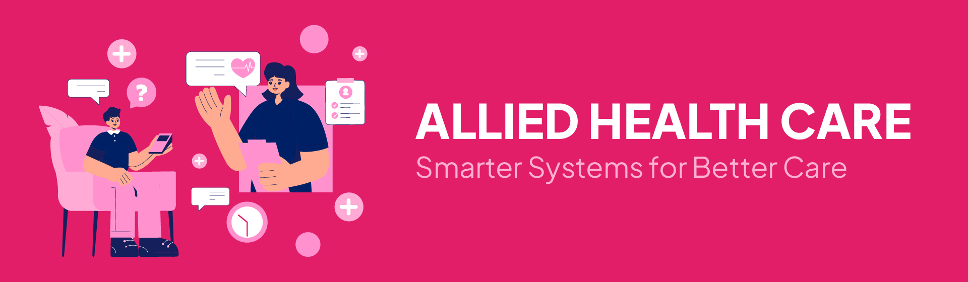Allied health professionals managing appointments and client records with a digital healthcare management system